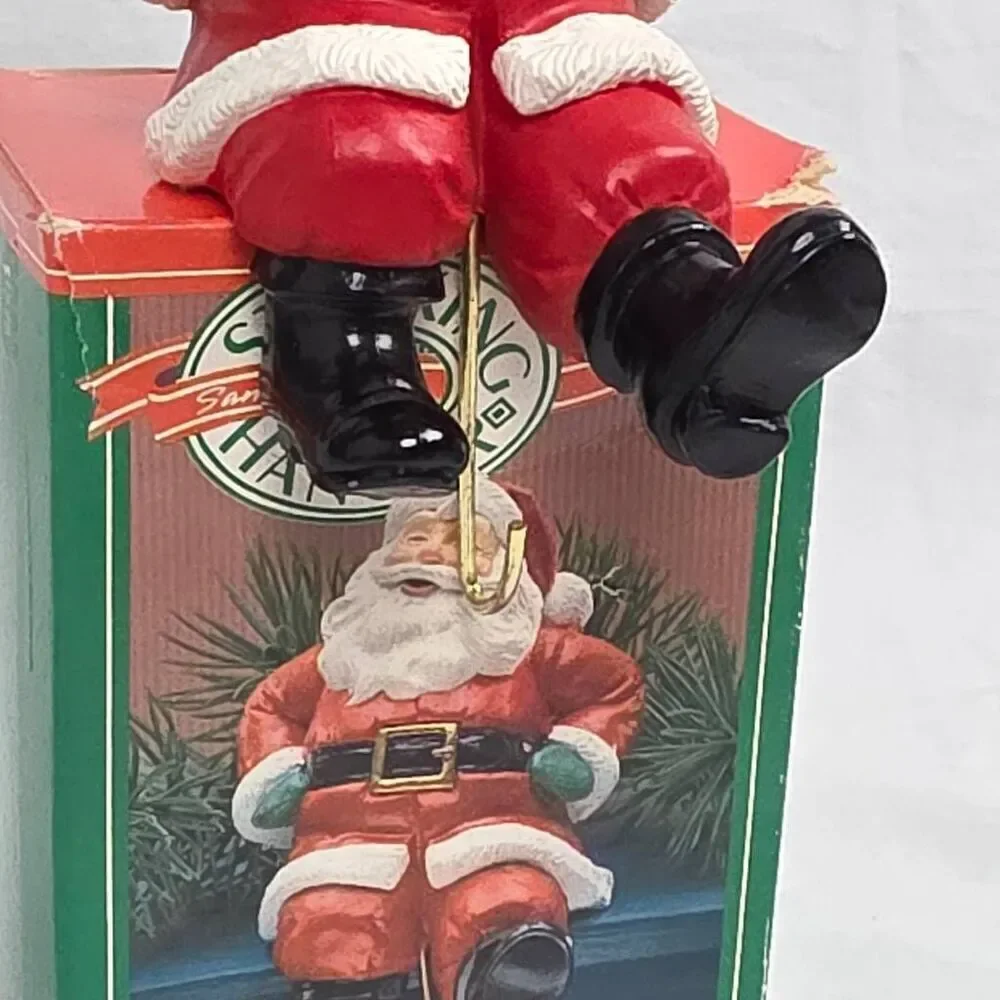 Santa Claus Stocking Hanger Figure w/ Box Holiday Decor